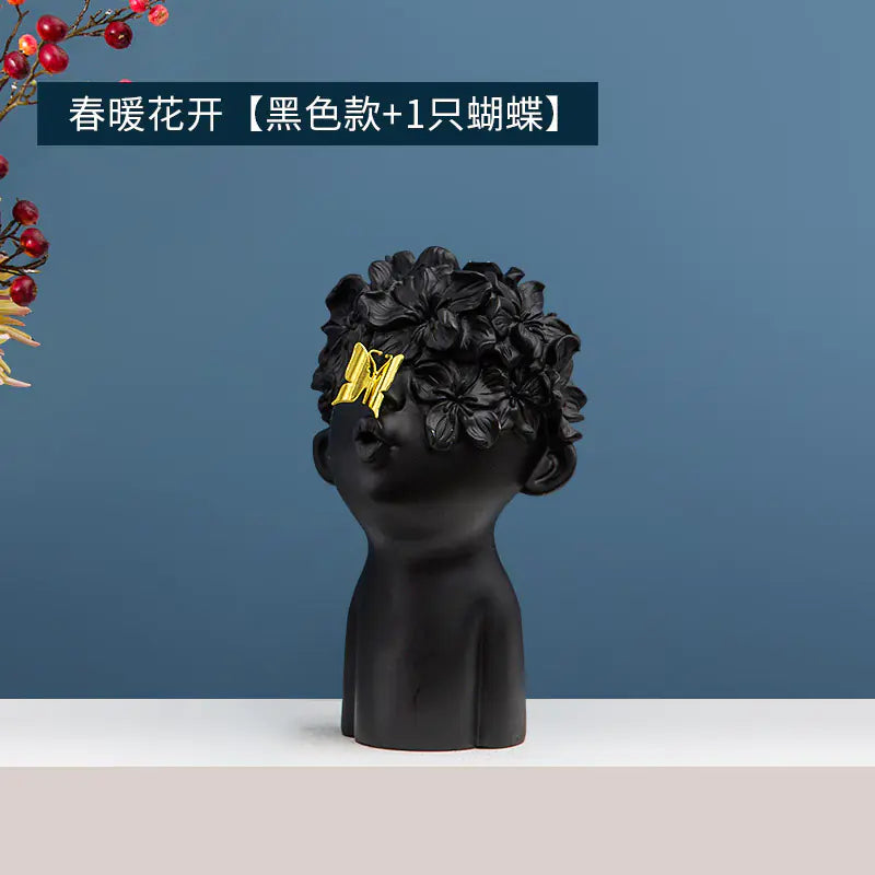 Minimalist European Resin Figurine for Home Decor