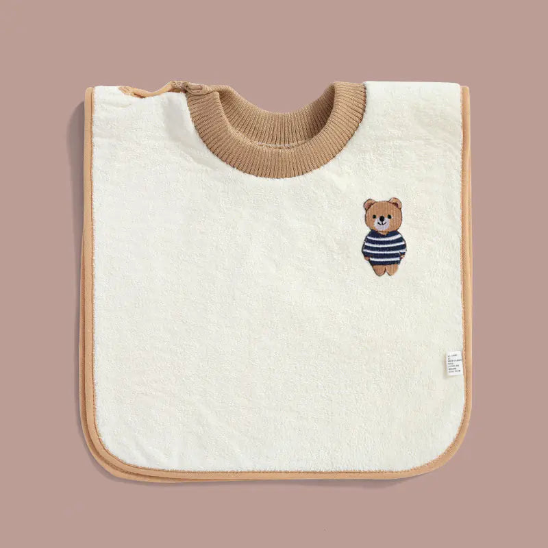 Embroidered Baby Bib and Wash Towel Set