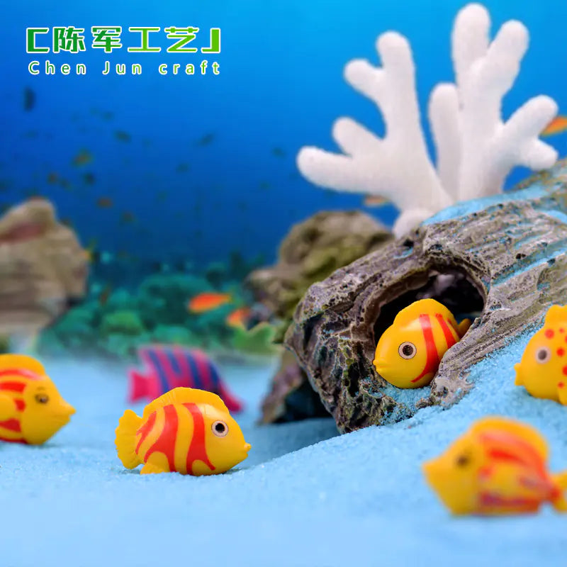 DIY Cartoon Fish Aquarium Decor Keychain Plastic Craft