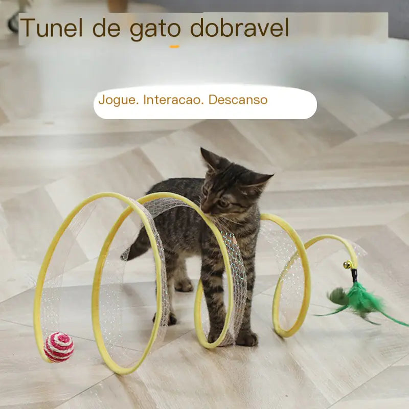 S-Shaped Foldable Cat Tunnel Toy for Pets