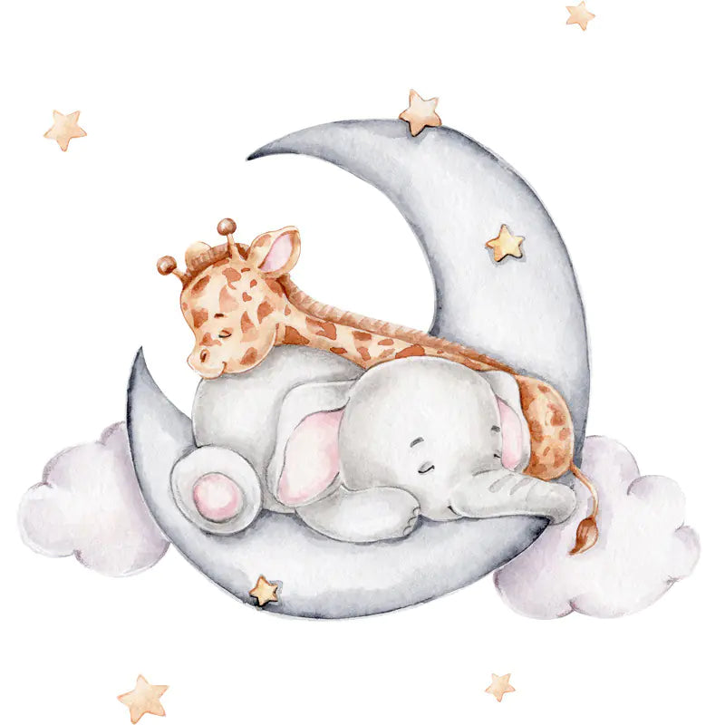 Elephant and Giraffe Wall Stickers for Kids' Rooms