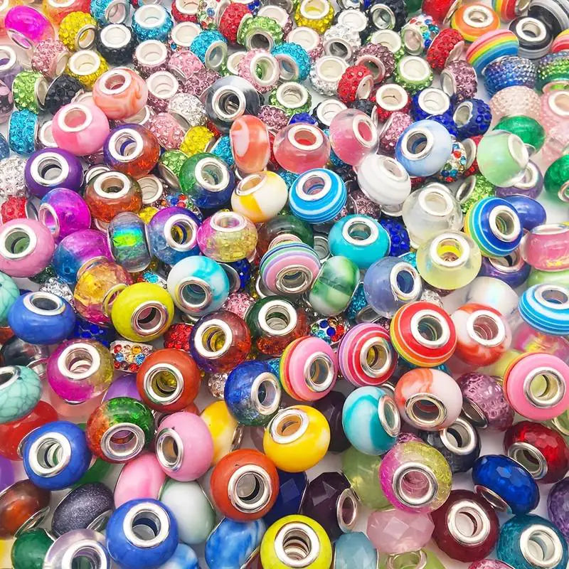 20pcs Colorful Resin Round Rhinestone Spacer Beads