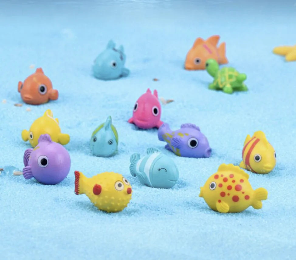 DIY Cartoon Fish Aquarium Decor Keychain Plastic Craft