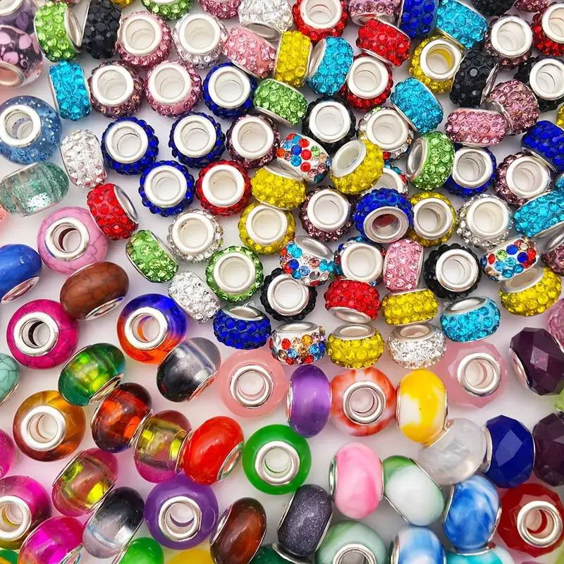 20pcs Colorful Resin Round Rhinestone Spacer Beads