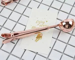 2-in-1 Spoon Clip, Brass Stainless Steel Sealing Clip