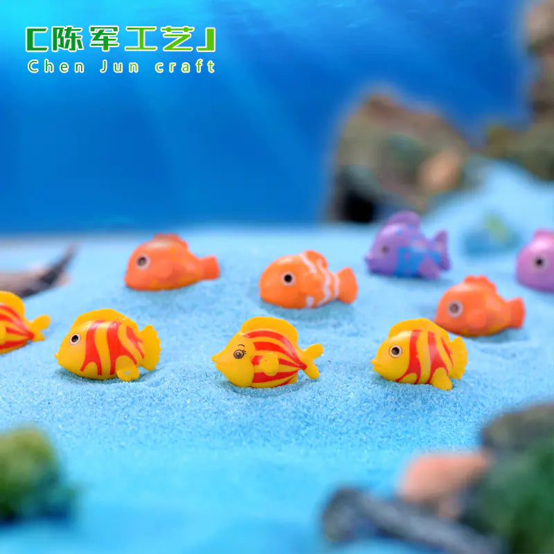 DIY Cartoon Fish Aquarium Decor Keychain Plastic Craft