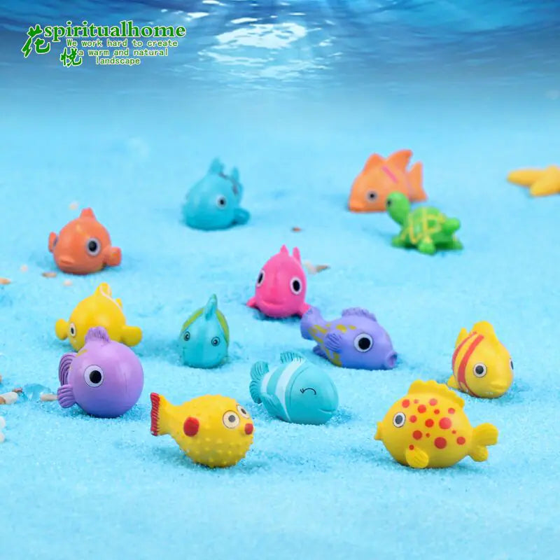 DIY Cartoon Fish Aquarium Decor Keychain Plastic Craft