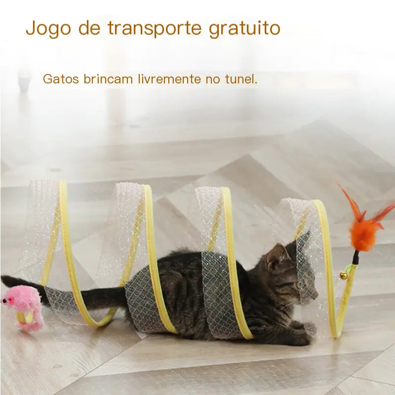 S-Shaped Foldable Cat Tunnel Toy for Pets