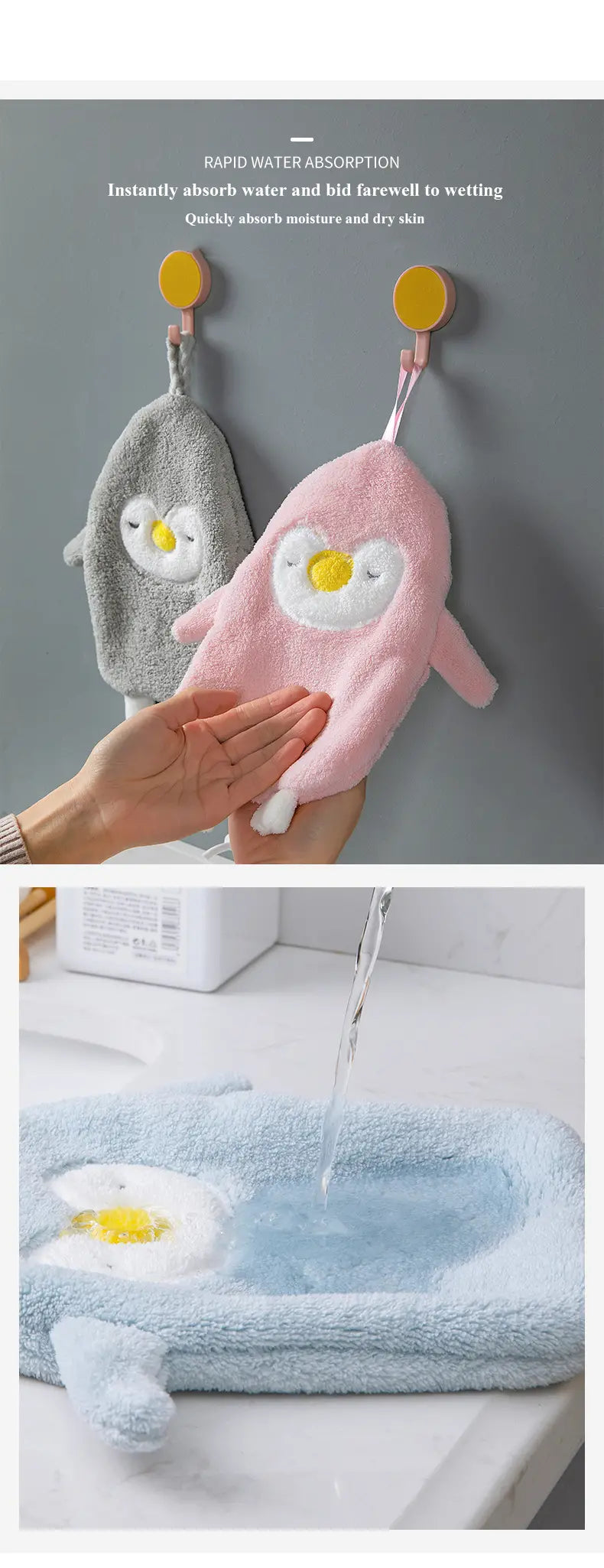Cute Thick Absorbent Bath Towel - 1 Piece 11.02"×9.84"