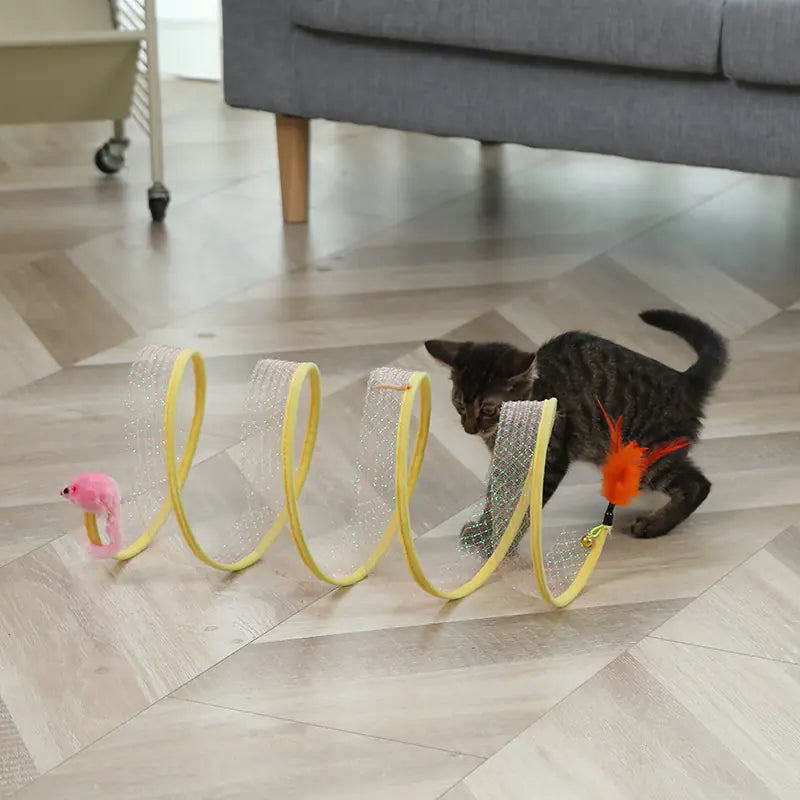 S-Shaped Foldable Cat Tunnel Toy for Pets