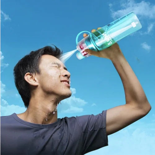 Portable Sports Plastic Spray Water Bottle for Outdoors