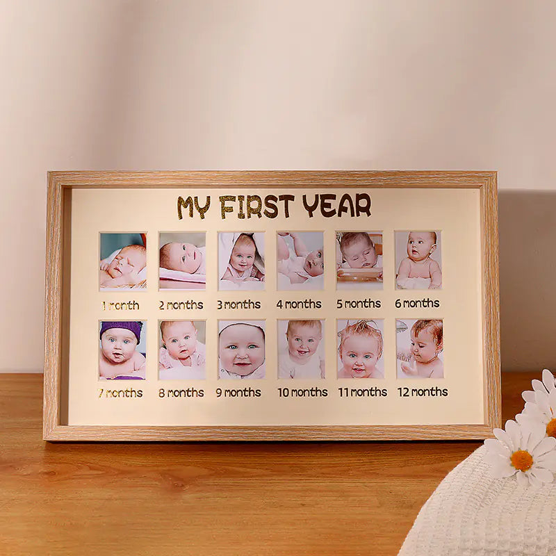 Baby's One-Year Growth Photo Frame Set for Wall