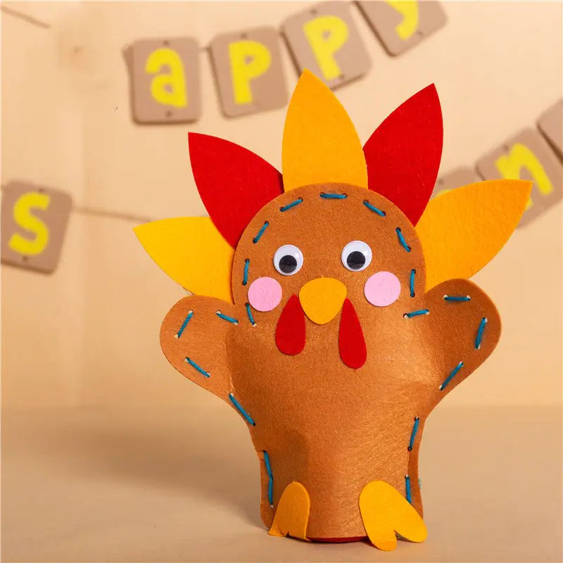 DIY Thanksgiving Card Kit with Felt Puppets and Toys