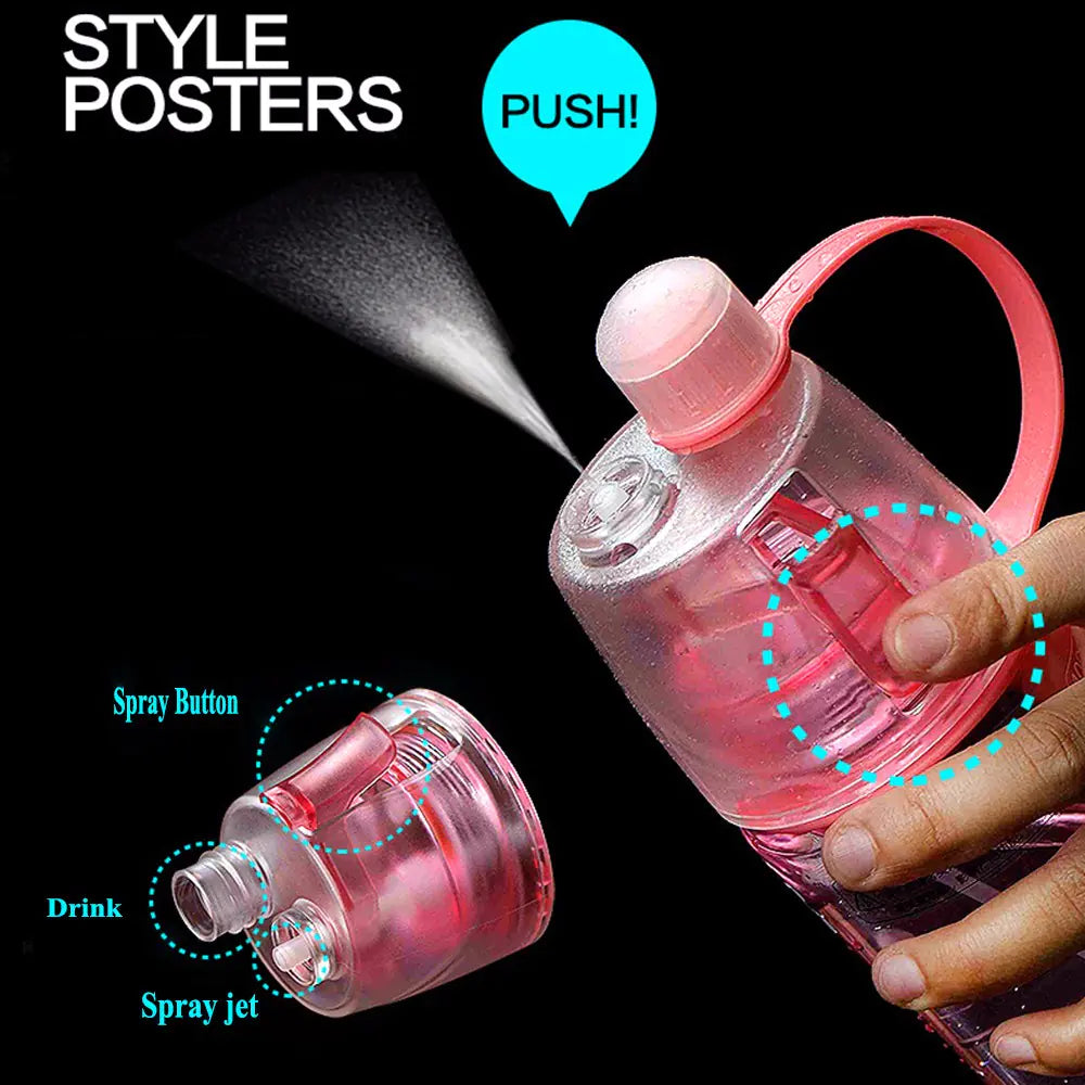 Portable Sports Plastic Spray Water Bottle for Outdoors
