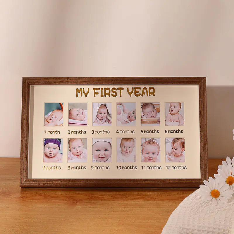 Baby's One-Year Growth Photo Frame Set for Wall