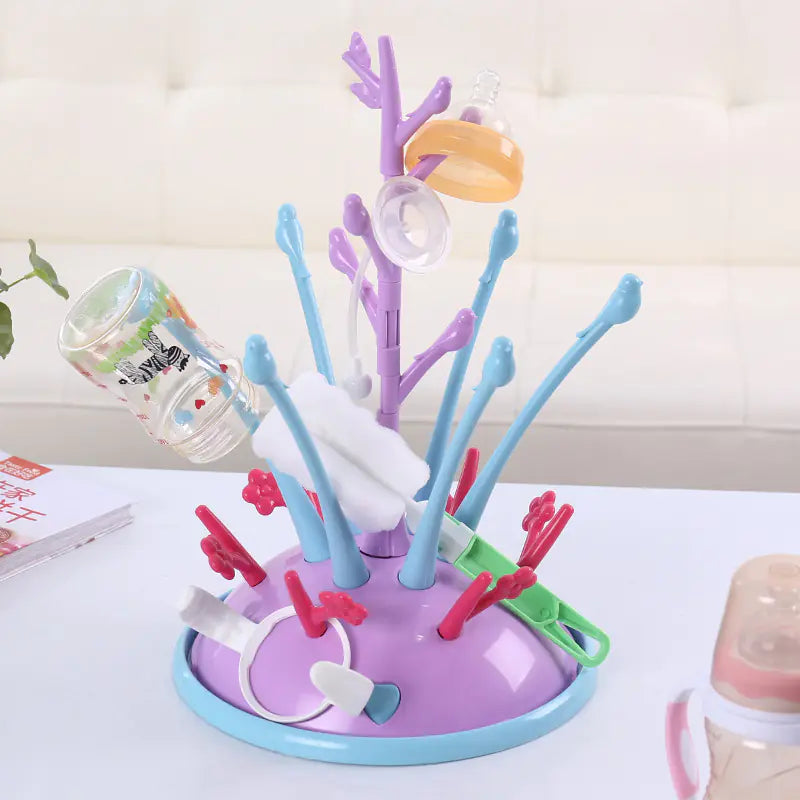Baby Bottle Drying Rack with Tree Design Drainage System