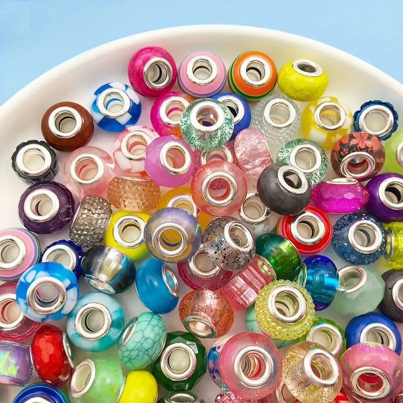 20pcs Colorful Resin Round Rhinestone Spacer Beads