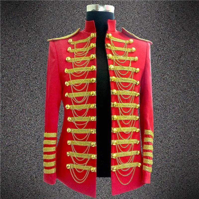 Men's Military Style Nightclub DJ Outfit with Chains