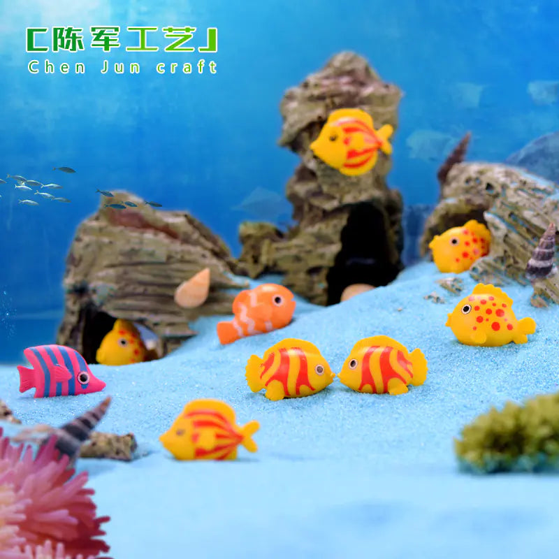 DIY Cartoon Fish Aquarium Decor Keychain Plastic Craft