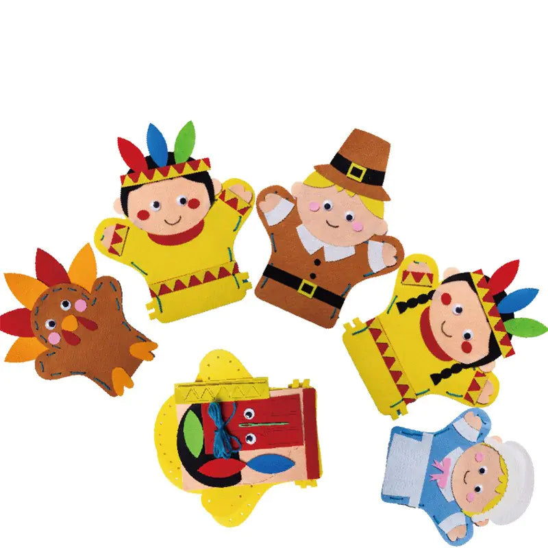 DIY Thanksgiving Card Kit with Felt Puppets and Toys