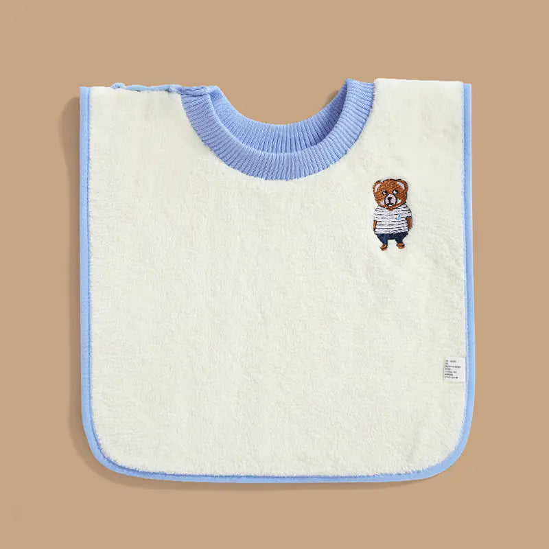 Embroidered Baby Bib and Wash Towel Set