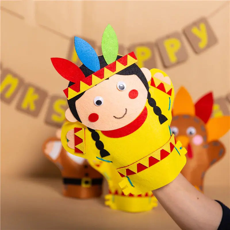 DIY Thanksgiving Card Kit with Felt Puppets and Toys
