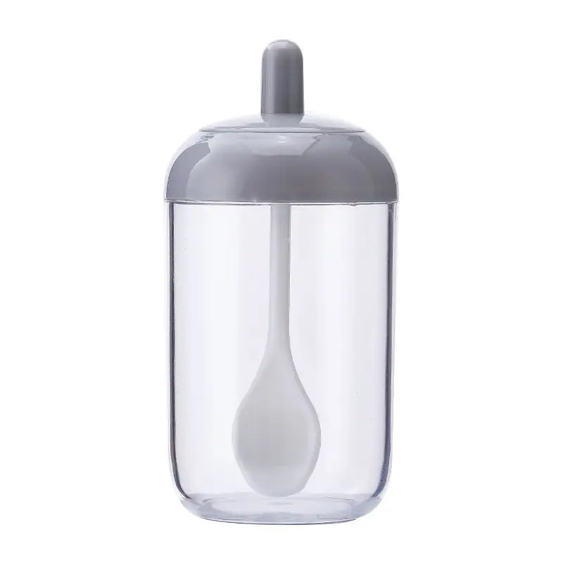 Simple Round Kitchen Seasoning Jar with Spoon and Lid