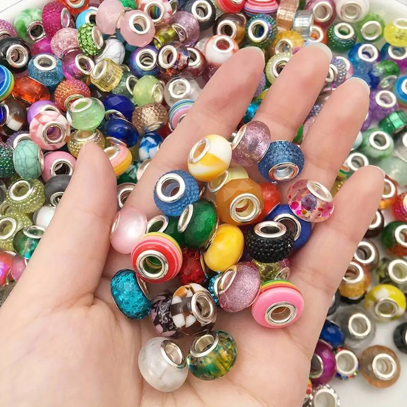 20pcs Colorful Resin Round Rhinestone Spacer Beads