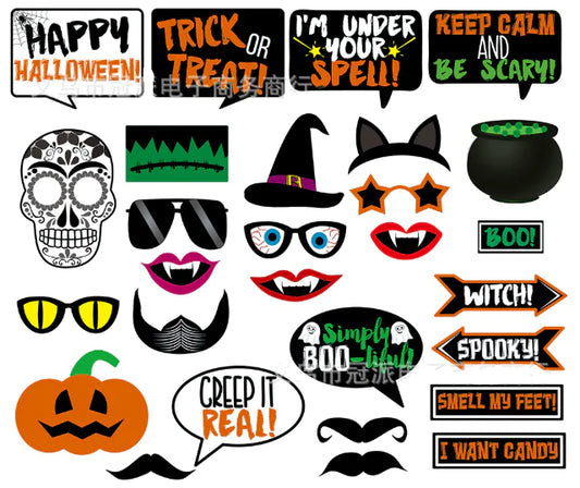 2020 Halloween Creative Props - 28-Piece Photo Set