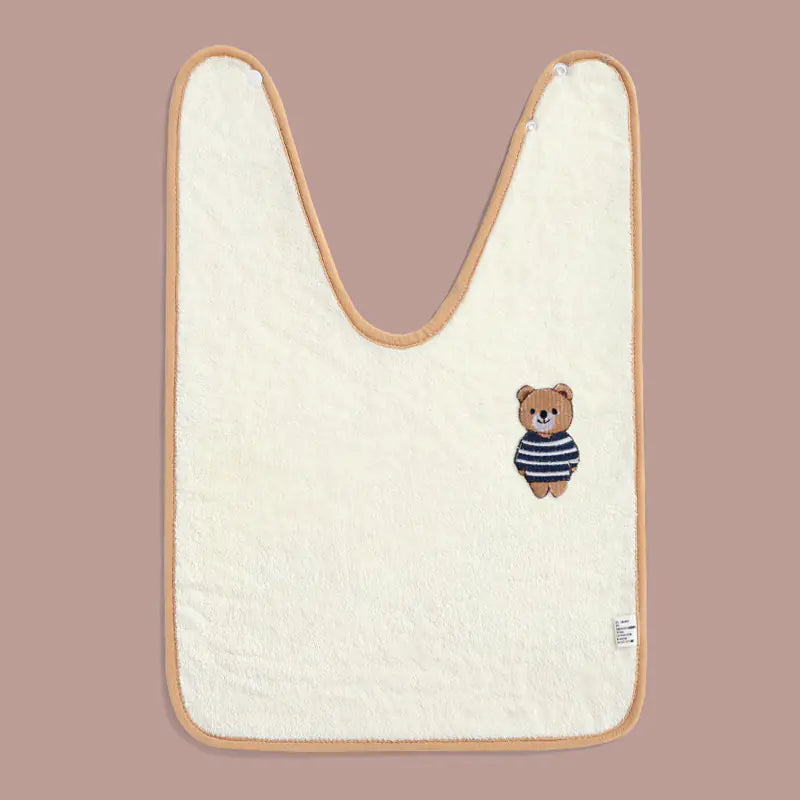 Embroidered Baby Bib and Wash Towel Set