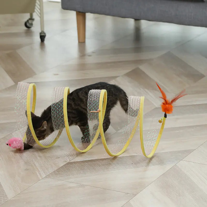 S-Shaped Foldable Cat Tunnel Toy for Pets