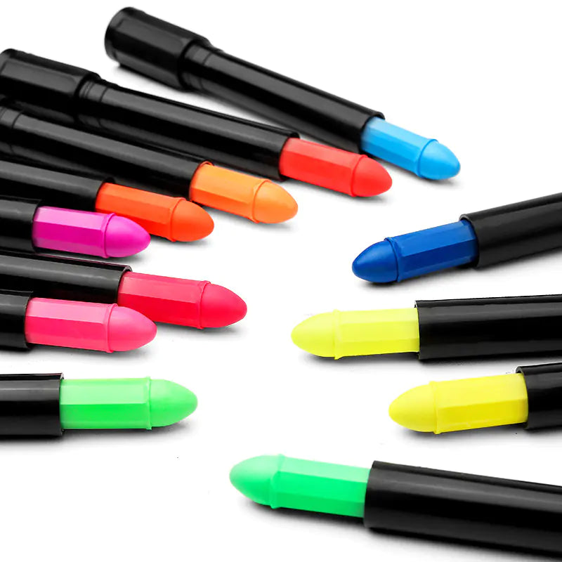 Glow-in-the-Dark Face Paint Crayon Set for Halloween
