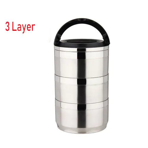 304 Stainless Steel Multi-Layer Lunch Box for Adults