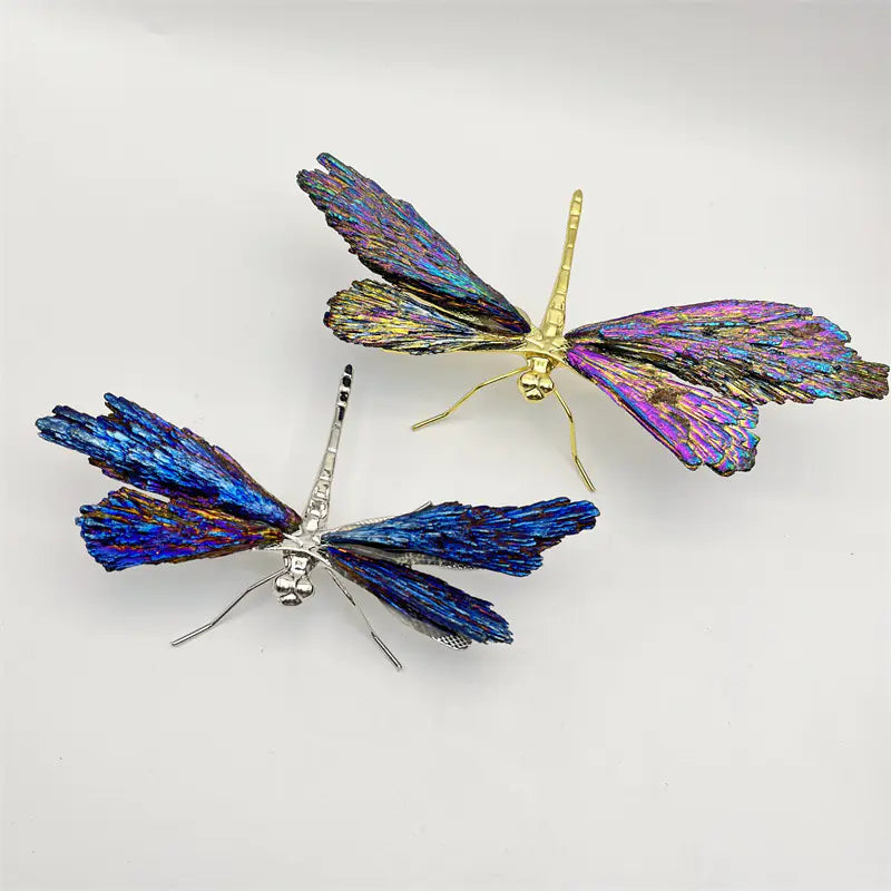 Colorful Electroplated Dragonfly Crystal Decor Piece