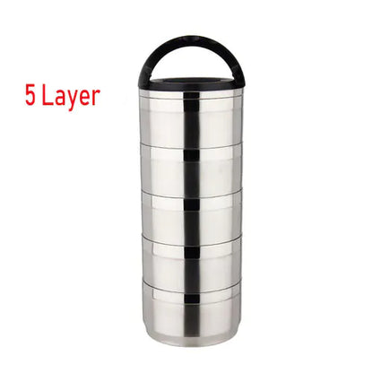 304 Stainless Steel Multi-Layer Lunch Box for Adults