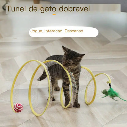 S-Shaped Foldable Cat Tunnel Toy for Pets