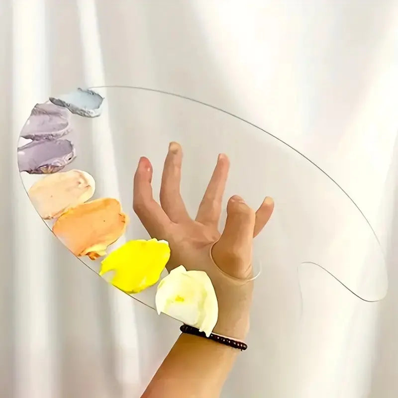 Hand-held Transparent Elliptical Art Palette (1pc)
