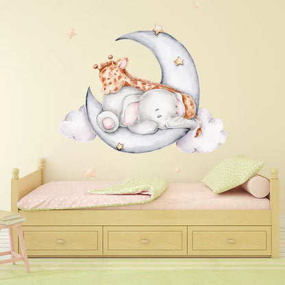 Elephant and Giraffe Wall Stickers for Kids' Rooms