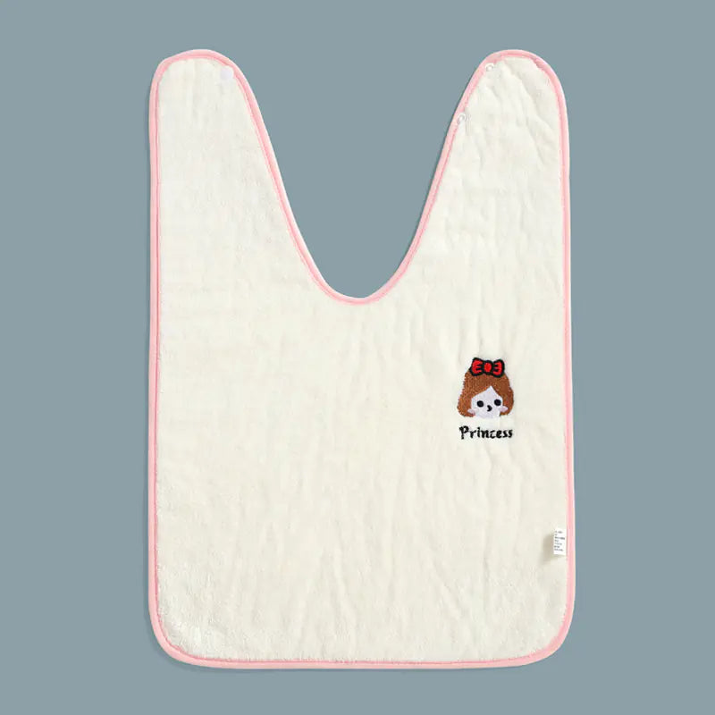 Embroidered Baby Bib and Wash Towel Set