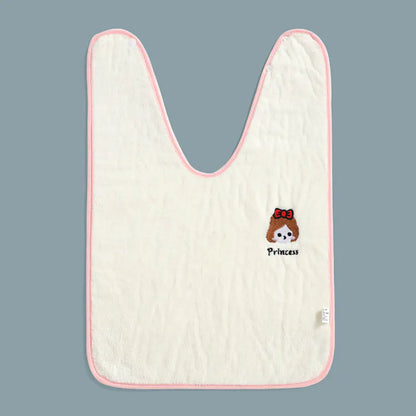 Embroidered Baby Bib and Wash Towel Set