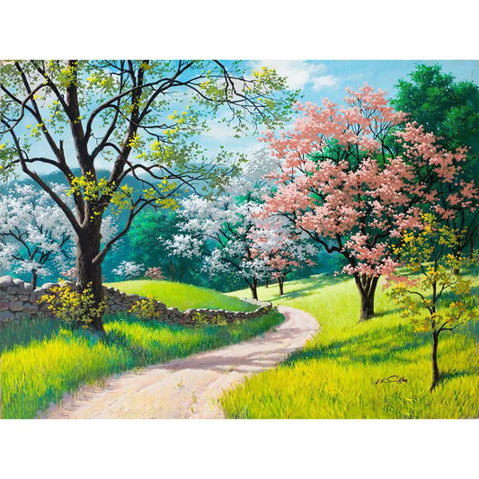 Sakura Tree Oil Painting, DIY 40x50 Landscape Art