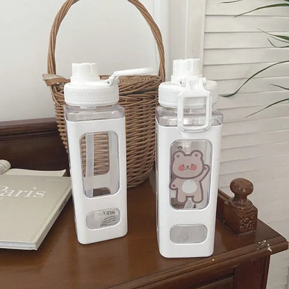 Outdoor Plastic Water Bottle with Straw, 800/1000ML
