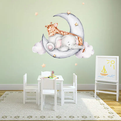 Elephant and Giraffe Wall Stickers for Kids' Rooms