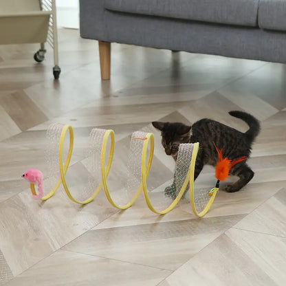 S-Shaped Foldable Cat Tunnel Toy for Pets