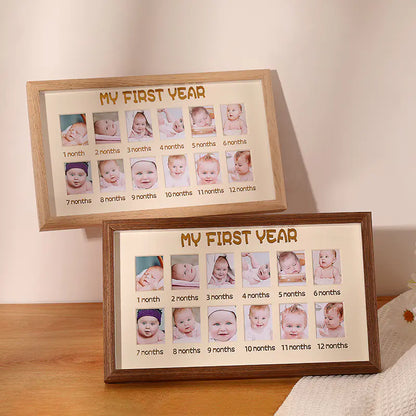 Baby's One-Year Growth Photo Frame Set for Wall