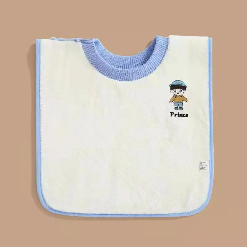 Embroidered Baby Bib and Wash Towel Set