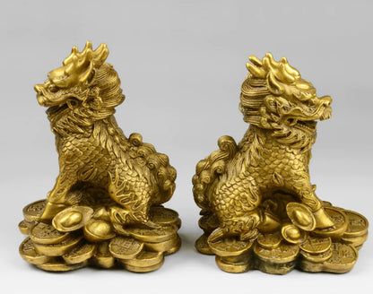 Brass Feng Shui Qilin Decorative Furniture Piece