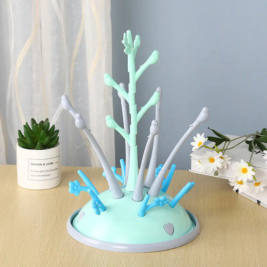Baby Bottle Drying Rack with Tree Design Drainage System