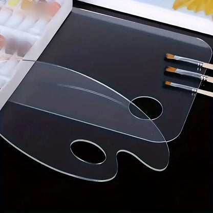 Hand-held Transparent Elliptical Art Palette (1pc)