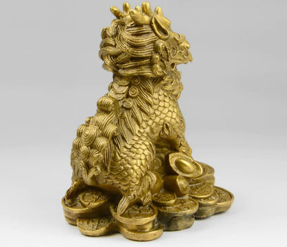 Brass Feng Shui Qilin Decorative Furniture Piece